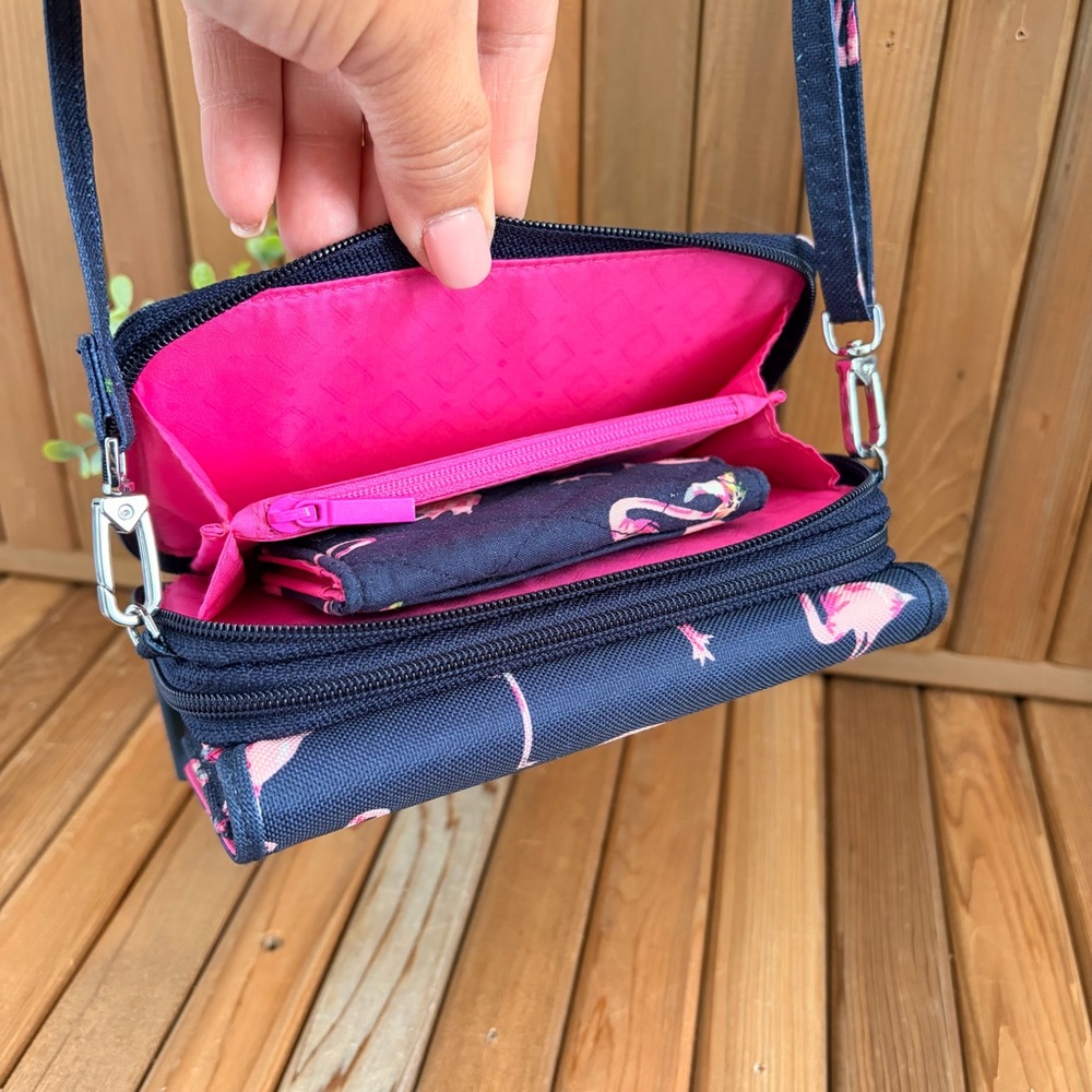 Vera Bradley Flamingo Crossbody Bag - Navy and Pink - Picture 7 of 9